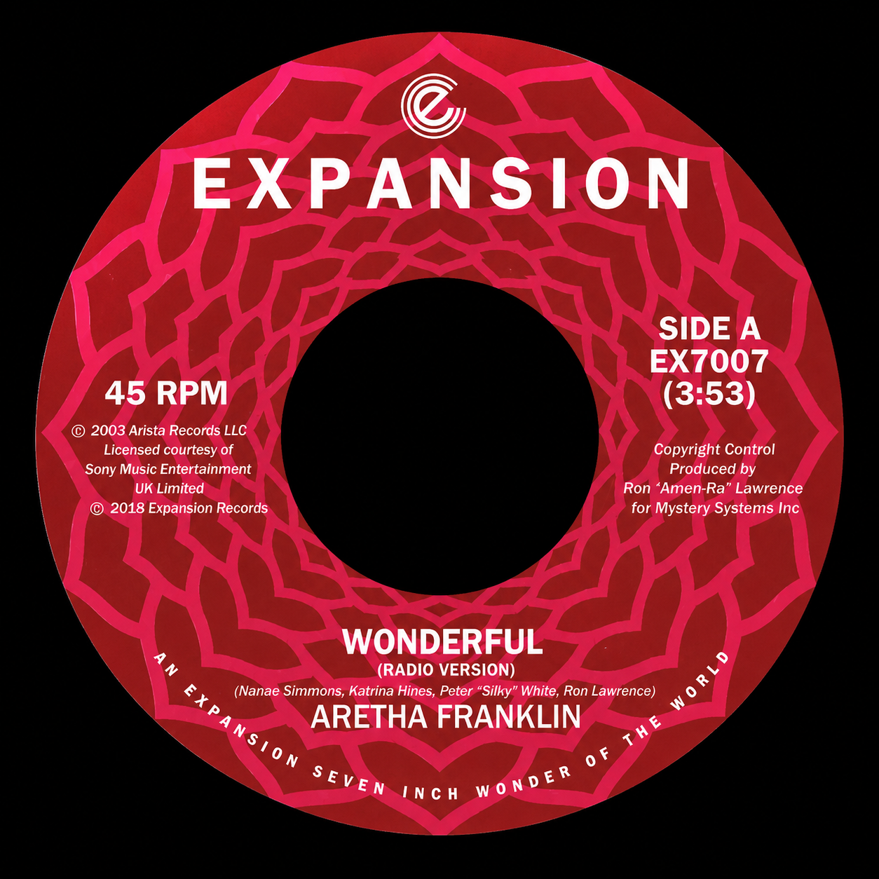 EX7007 - Wonderful - Aretha Franklin (7" Vinyl)